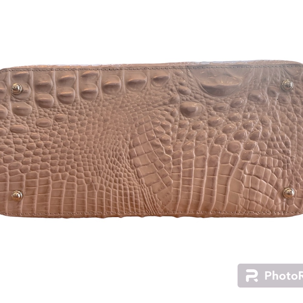 Brahmin Duxbury Riviera Melbourne Satchel Croc embossed clay color leather - Picture 5 of 8